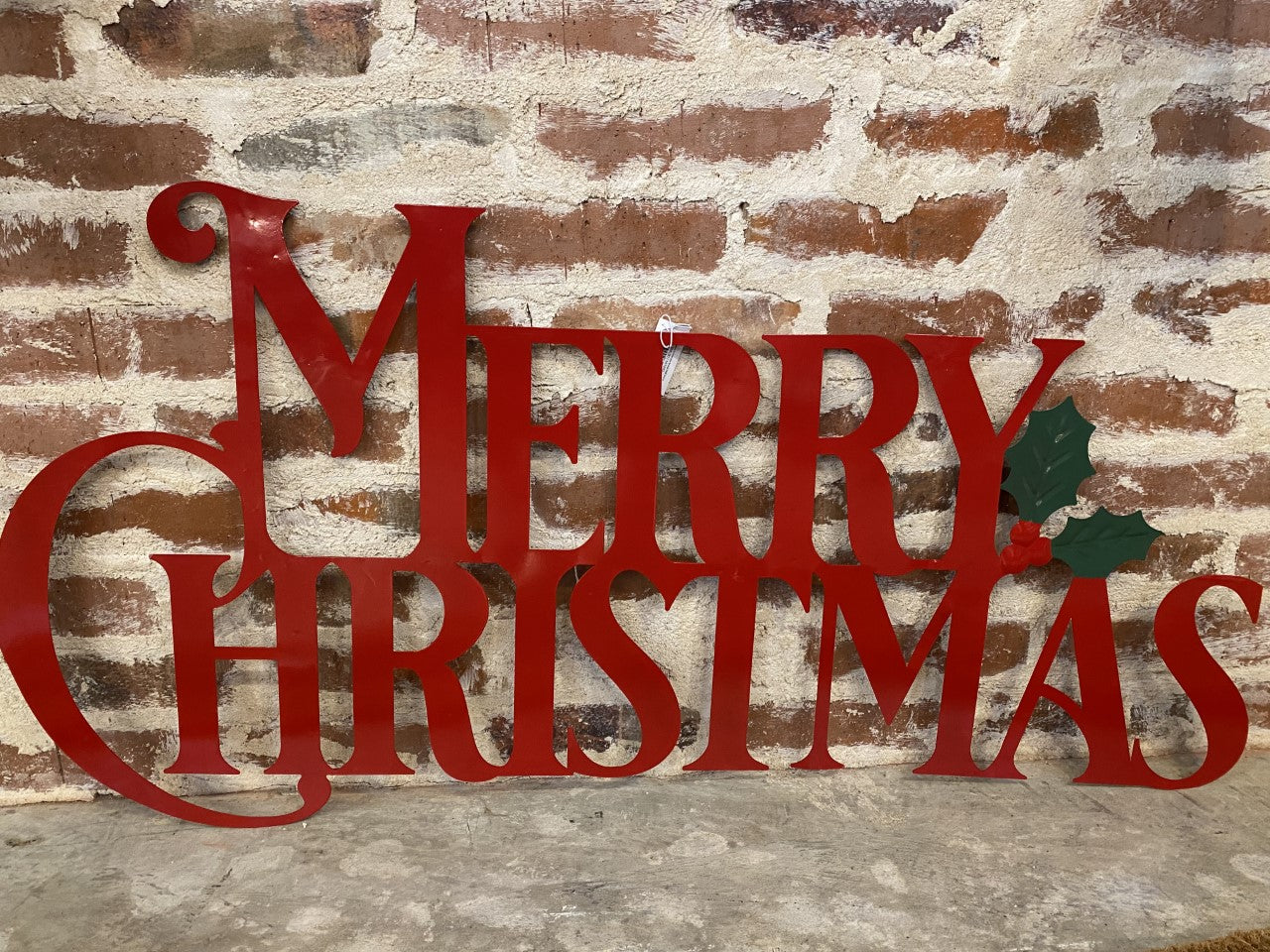 Red Merry Christmas Metal Wall Decor Small Town Home & Decor