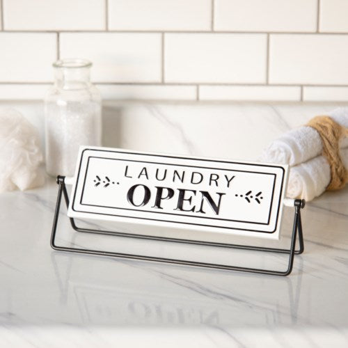 Laundry Open Metal Sign
