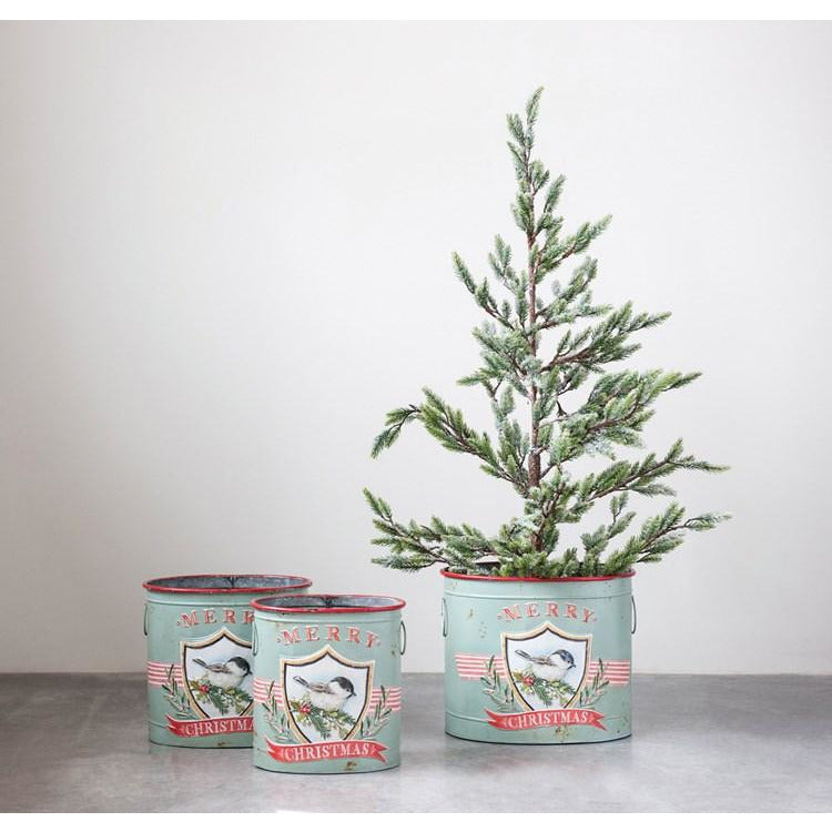 Embossed Metal Buckets