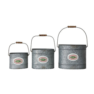 Merry Christmas Tin Buckets