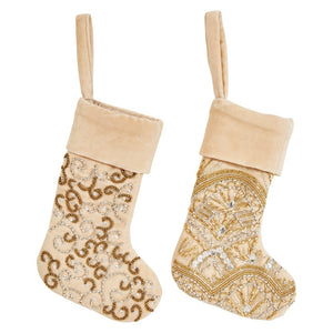 Glass Beaded Velvet Stocking