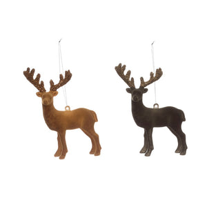 Deer Ornament w/Glitter Antlers