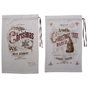Vintage Print Holiday Sack
