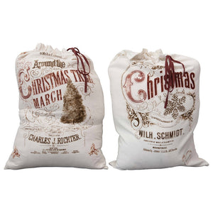 Vintage Print Holiday Sack
