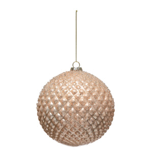 Pink Hobnail Glass Ornament